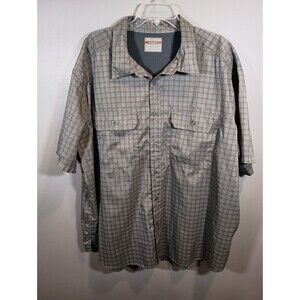 Falls Creek Performance Mens Gray Plaid Shirt Size XXXL Double Pockets